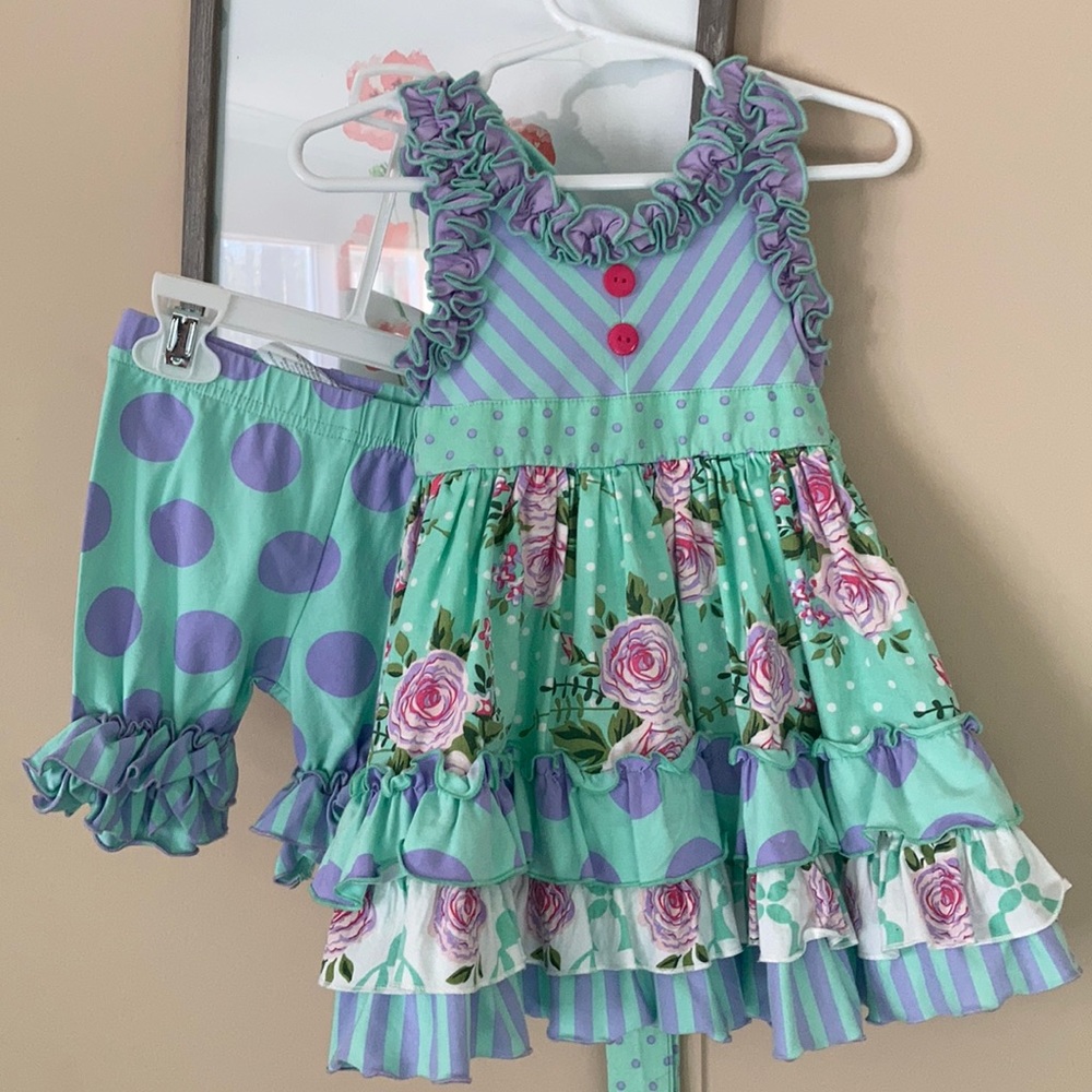 Serendipity Lavender Fields Ruffle Dress & shorts